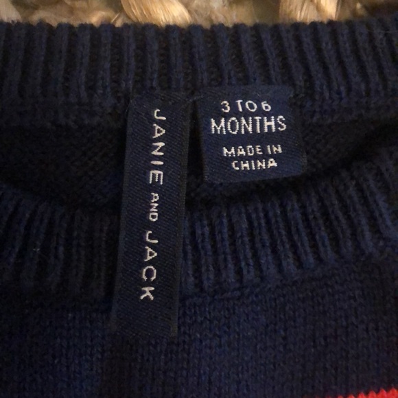 Janie and Jack navy blue and red dress. - Picture 2 of 4